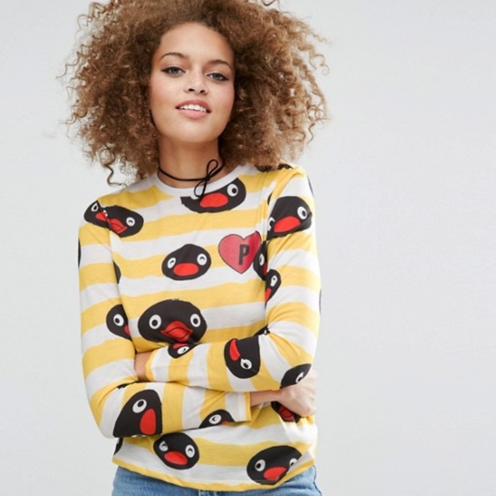 ASOS x PINGU T Shirt w/Stripe Print by Phiney Pet